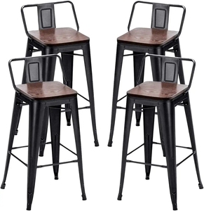 Chaise haute industrielle en acier robuste empilable, tabouret de bar pour cuisine - Product Image 2