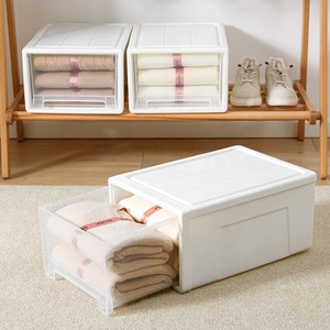 Plastic storage drawer cabinet stable strong big capacity make up clean up desk top