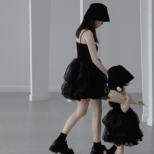 Abito estivo elegante personalizzato da fabbrica di abbigliamento per ragazze abiti da mamma Me con spalline sottili collo quadrato e Tutu al ginocchio - Product Image 2