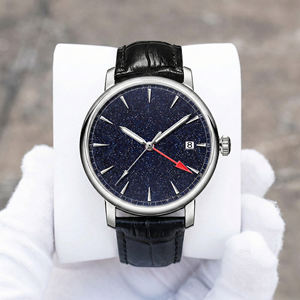 Reloj Mecánico Automático NH34 GMT con Esfera Azul Aventurina, Luminoso, Minimalista, con Fecha y Día, Vintage, Servicio de Personalización de Logotipo - Product Image 1