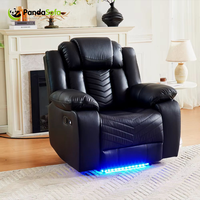 Multifunktionales Ausziehbares Holz-Wohnzimmer-Kino Motorisiertes Sofa Sektionales Einzelsitz-Theatersessel Schwarzes Leder Elektrisch