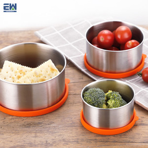 Uso en casa <span class=keywords><strong>comida</strong></span> fresca de almacenamiento latas selladas de contenedores de alimentos de acero inoxidable con silicona tapas - Product Image 3