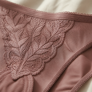 Ensemble de lingerie élégant vintage en dentelle Morandi pour femme, soutien-gorge en dentelle florale rose poudré et culotte en dentelle en V, trois pièces dos en U, style français - Product Image 4