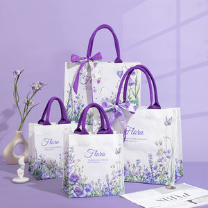 Sac de courses <span class=keywords><strong>en</strong></span> toile élégant avec logo personnalisé, motif <span class=keywords><strong>lavande</strong></span> et rose violette, <span class=keywords><strong>pour</strong></span> promotion d'entreprise et publicité <span class=keywords><strong>en</strong></span> supermarché - Product Image 4