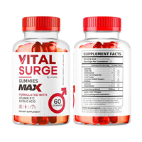 Complément alimentaire pour hommes OEM en forme de gommes Vital Surge, gommes pour hommes pour maintenir la force, l'endurance et la vitalité, gommes au collagène et aux vitamines