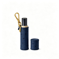 Boîte cadeau en cuir de luxe pour flacon de parfum testeur rigide personnalisé de 10 ml avec porte-clés, étui de voyage pour échantillon de parfum en cuir d'autruche