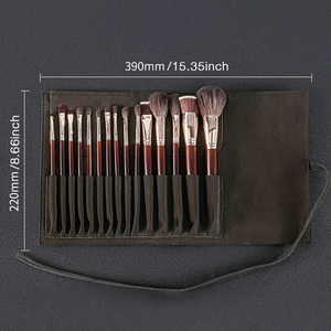 Pinceau à sourcils professionnel de luxe vert 15 pièces le plus vendu, avec manche en bois et poils synthétiques, pour fond de teint, correcteur et rasage - Product Image 3