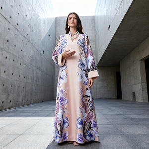 ชุดอาบายะห์ผ้าโพลีเอสเตอร์พิมพ์ลายหรูหราคุณภาพสูงสั่งทำพิเศษสำหรับผู้หญิงมุสลิมขายส่ง - Product Image 2