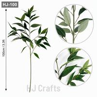Faux brindille d'eucalyptus vert de 100 cm, en plastique durable, résistante à l'eau, à longue tige, pour remplissage de vase, décoration de table événementielle, accessoire de photographie