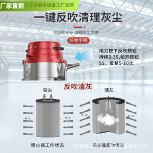 Aspirateur industriel cyclonique à tambour, pour nettoyage humide et sec, alimenté par batterie, en acier inoxydable épaissi, pour usage en usine et atelier - Product Image 3
