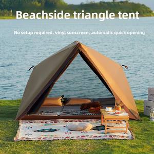 Carpa de <span class=keywords><strong>Playa</strong></span> ZYD-02 Triangular para Camping, Pesca, Parque y Picnic, de una Sola Capa, con Protección Solar de Goma Negra, Apertura Rápida, Portátil, para las Cuatro Estaciones - Product Image 3