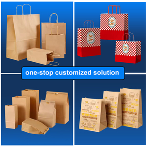 Shuoye Vente en gros Sacs en papier kraft écologiques Conception imprimée personnalisée pour la nourriture et l'emballage au détail de cadeaux Boîte et <span class=keywords><strong>sac</strong></span> avec logo - Product Image 4