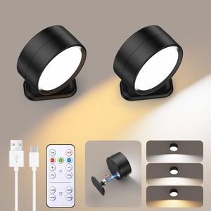 USB có thể sạc lại LED từ tường Đèn treo tường từ xa Dimmable 360 ° xoay 3 ánh sáng màu sắc từ xa không dây Wall Mount đèn - Product Image 1