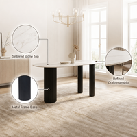 Table à manger extensible moderne de style nordique minimaliste, couleur blanc crème, plateau en pierre frittée, gain de place, idéale pour petit appartement, OEM
