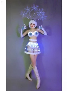 Disfraz de Gogo para Navidad, Vestido Transparente con Copos de Nieve Luminosos Blancos, para Club Nocturno, Grupo B de Baile, <span class=keywords><strong>Robot</strong></span>, Adultos, Conjuntos para Escenario - Product Image 2