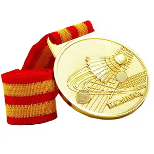 Gedenk metall ECO freundliche badminton münze medaille trophäe