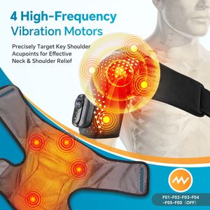 Vente chaude chauffage Vibration <span class=keywords><strong>Massage</strong></span> bandoulière, contrôleur détachable sans fil électrique chauffage bandoulière - Product Image 6