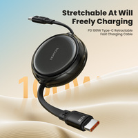 Toocki nouveau câble de charge rapide à longueur réglable 100W 1.2M câble de charge USB rétractable 2 en 1 pour Port de Type C