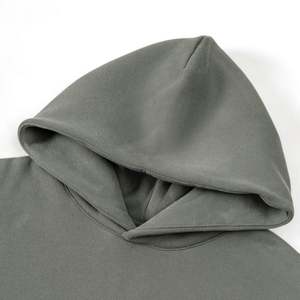 เสื้อมีฮู้ดคอตตอนหนาสำหรับผู้ชายเสื้อสเวตเตอร์คอกลมไม่มีเชือกผูกไม่มีกระเป๋าโลโก้ออกแบบได้ตามต้องการ - Product Image 4