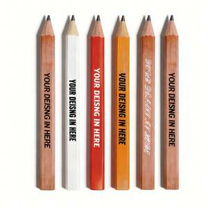 Crayons de charpentier personnalisés en gros avec logo, 7 pouces, plats, octogonaux, noirs, promotionnels, pour le travail du bois et la construction - Product Image 1