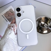 Coque de téléphone semi-transparente magnétique à chargement sans fil Ice Mist Skin, compatible avec iPhone 16 17 Pro Max, coque de téléphone rigide antichoc