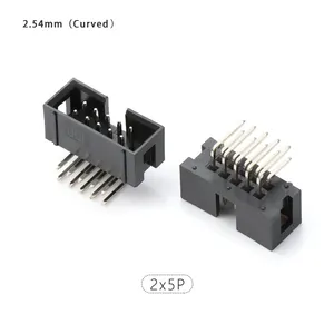 Çift sıra 2x5 Pin 2.54mm Pitch sağ açı konektörü Pin 2.54mm IDC kutu başlığı