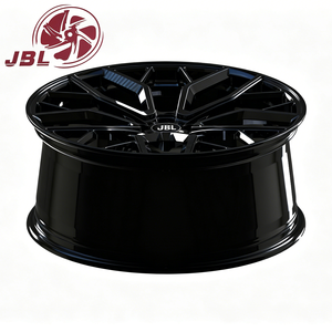 Nuevas Llantas <span class=keywords><strong>JBL</strong></span> de Aleación de Aluminio Forjado Monobloque de 16-24 Pulgadas para Auto, Color Negro Brillante, Diseño Geométrico de 5 Radios Divididos, 5x112/114.3/120, Deportivas de Carreras - Product Image 3