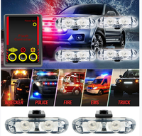 LED-Blitz warnleuchte mit einem bis vier Kühlergrill und kabel gebundener Fernbedienung 2LED * 4 Clip Zubehör