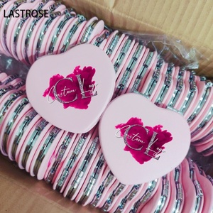 Nhà Máy Bán buôn Dễ Thương Trái Tim Màu Hồng PU Túi gương đôi bên Mỹ phẩm gương xách tay có thể gập lại gương - Product Image 1