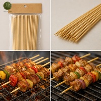 Brochetas de Bambú de 12 Pulgadas para Pollo, Carne, Kebab, Asados, Puntas Afiladas, Grado Alimenticio, Desechables, Venta al por Mayor, Madera Natural para Barbacoa