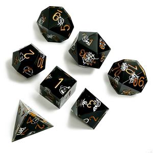 Juego de Dados DND con Diseño de Halloween en Blanco, 7 Piezas, Dados Poliédricos de Resina con Bordes Afilados para Dungeons & Dragons <span class=keywords><strong>RPG</strong></span> - Product Image 3