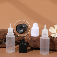 Botella transparente de 10 ml con tapón de seguridad PP, anillo antirrobo y tapón corto para gotas oftálmicas