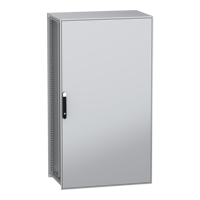 Armoire de sol à porte simple NSYSFN181060P, acier galvanisé, IP55, noir, gris, 1000 mm x 600 mm 1800 mm, série PanelSeT SFN