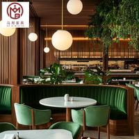 Banquette demi-cercle incurvée moderne en cuir marbré, ensemble de chaises, meubles commerciaux durables pour hôtels, cafés chinois