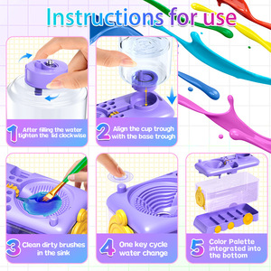 Nuevo Limpiador de Pinceles con Bandeja, Herramienta Mejorada 4 en 1 para Suministros de Pintura con Drenaje, Soporte para Pinceles y Soporte para Pinceles con Paleta - Product Image 2