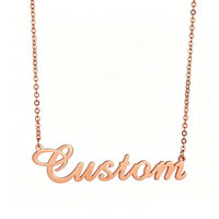 Collier personnalisé en acier inoxydable original plaqué or 14k 18k, résistant à l'eau et au ternissement, pour femmes et hommes