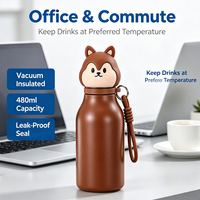 Botol Air Stainless Steel Terisolasi Anti Bocor dengan Sedotan |   Termos Vakum Dinding Ganda dengan Kepala Lunak yang Dapat Dilepas