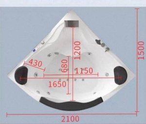 Bañera de Hidromasaje Acrílica Romántica para Parejas con Luces LED y Panel de Vidrio Curvo - Product Image 5
