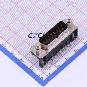 KH-DR-15-CSW D-Sub/VGA Connector Bent Lead Through Hole Connector Standard D-Sub Male 15P Right Angle Insert - Product Image 1