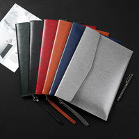 Porte-documents en cuir PU imperméable avec logo personnalisé, fermeture magnétique, grande capacité, organiseur de documents professionnels pour le travail de bureau