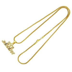 Collier polyvalent personnalisé avec strass et lettres anglaises, pendentif en lettres assemblées, bijoux - Product Image 5