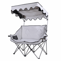 Chaise de camping et de jardin pliable portable double avec moustiquaire réglable et sac de transport pour la pêche, la plage, les pique-niques et les voyages