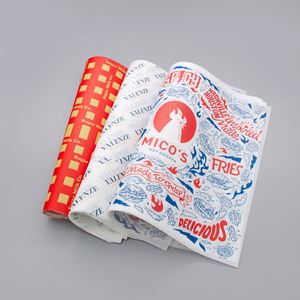 Custom Printing logo Non-stick Food Grade Heat Resistant Greaseproof <b>Paper</b> Sandwich Wax <b>Red</b> <b>Wrapping</b> <b>Paper</b> Sheets - Product Image 3