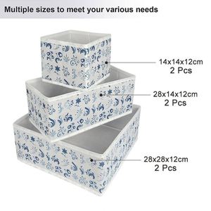 Set 6 <b>Square</b> Foldable Eco-Friendly Multifunctional Europe Style Customized Color Printing Non Woven Cloth Storage Drawers - Product Image 3