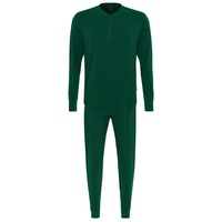 T-shirt en jersey de viscose de bambou et élasthanne pour homme, sous-vêtement à demi-fermeture boutonnée, manches longues, haut de détente doux, pantalon de jogging, vêtements de nuit