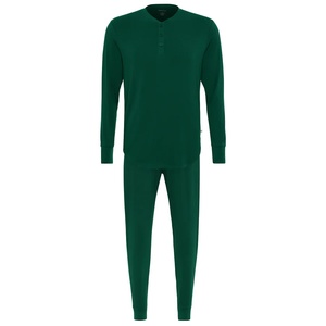 T-shirt en jersey <span class=keywords><strong>de</strong></span> viscose <span class=keywords><strong>de</strong></span> bambou et élasthanne pour homme, sous-vêtement à demi-fermeture boutonnée, manches longues, haut <span class=keywords><strong>de</strong></span> détente doux, pantalon <span class=keywords><strong>de</strong></span> jogging, vêtements <span class=keywords><strong>de</strong></span> nuit - Product Image 1