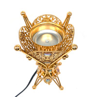 2024 nouvelle décoration de la maison ensemble cadeau islamique diffuseur d'arôme métal arabe antique artisanat bakhoor brûleur d'encens électrique et support
