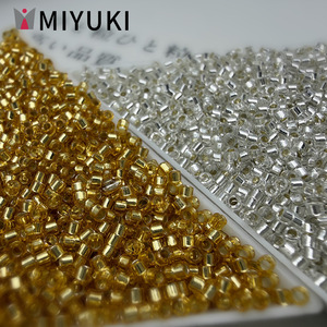 Perles cylindriques transparentes en verre antique <span class=keywords><strong>Mikoto</strong></span> DB41/DB42 de 16 mm, importées du Japon, avec remplissage argenté, pour accessoires de broderie DIY - Product Image 2
