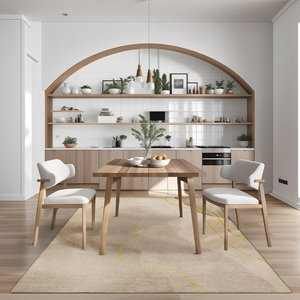 Big Cream Nordic Neutral Area Rugs Alfombra minimalista a rayas con estampado 3D <span class=keywords><strong>para</strong></span> sala <span class=keywords><strong>de</strong></span> estar - Product Image 3