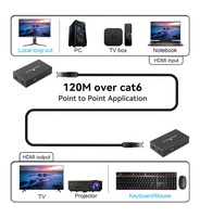 Extensor KVM HDMI de 120M 1080P 60Hz - Transmisor con IR y Multito-Multito, Compatible con PoE